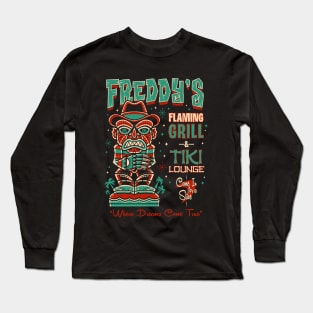 Freddy's Tiki Lounge - Creepy Cute Slasher - Hawaii Surf Vacation Long Sleeve T-Shirt